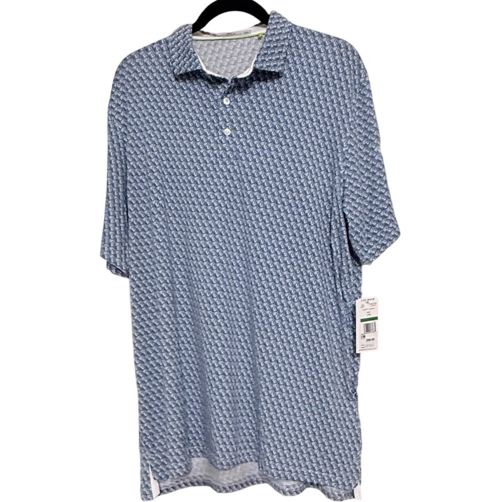 Tasc Performance Mens Cloud Polo Shirt  Blue Lemon Slices MicroAir TM813P-486 LG